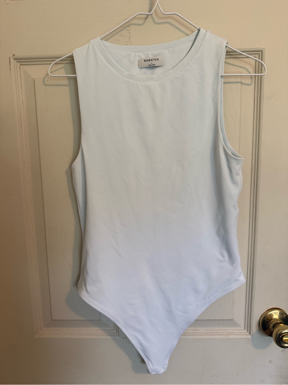 Babaton Light Blue Sleeveless Bodysuit